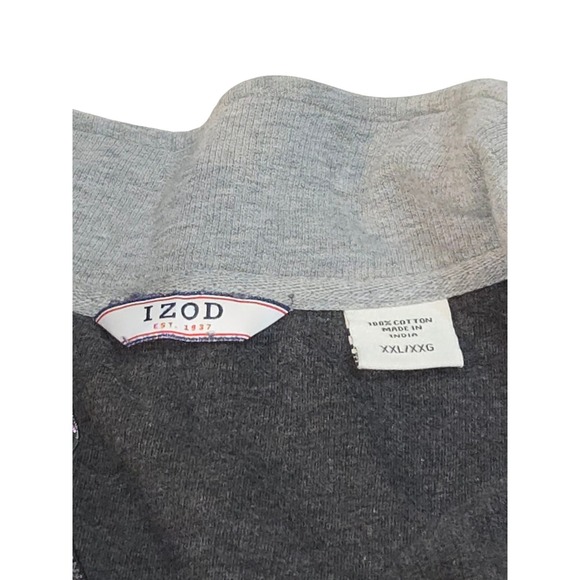 Izod Sweater Men's 2XL Black Quarter Zip Advantage Performance Stretch Preppy - Picture 6 of 8